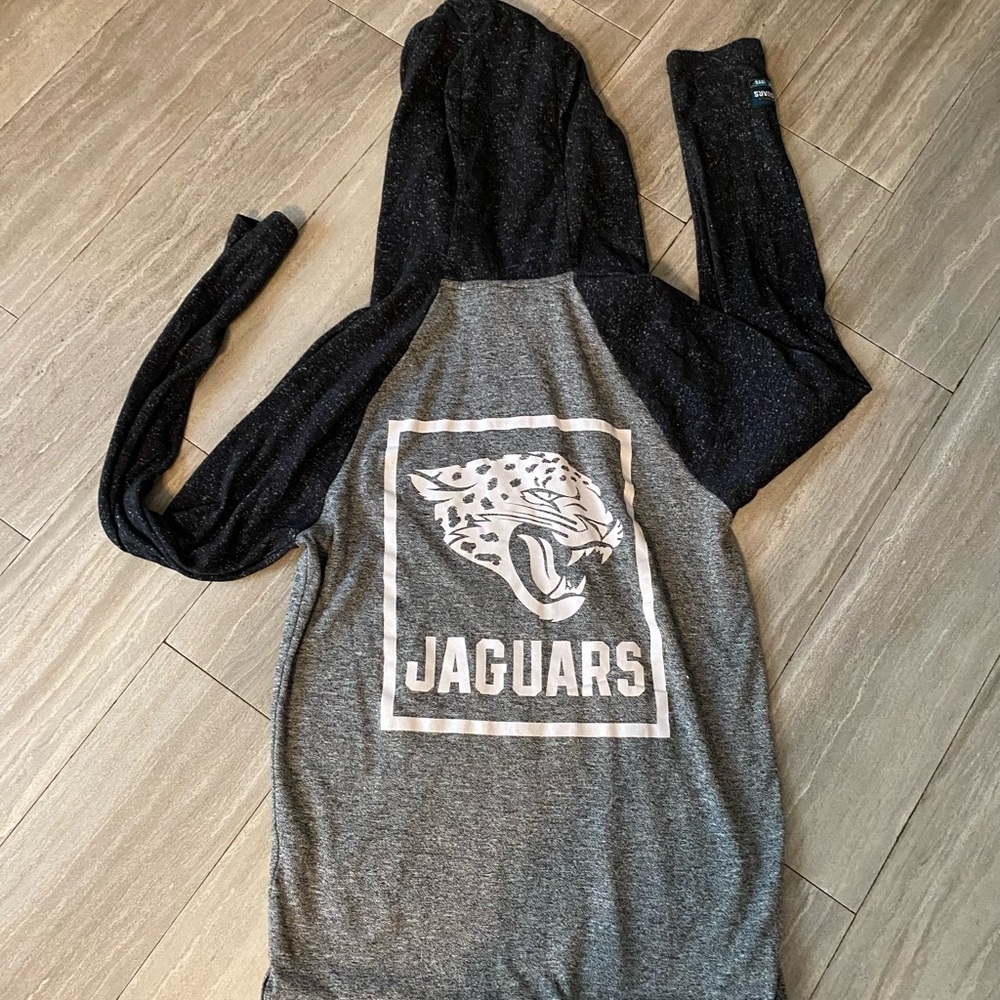 NFL Team Small Jacksonville Jaguars Men Hoodie Pullover Sweatshirt Henley Gray